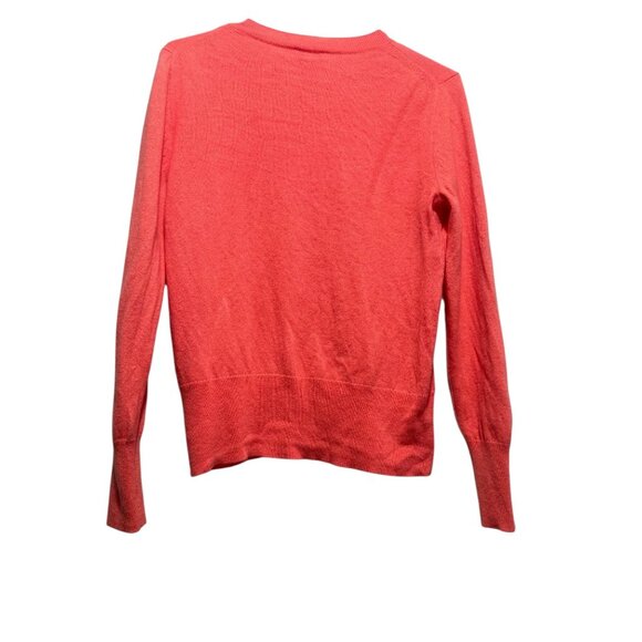 J.Crew 100% Cashmere Crewneck Sweater Women Small Orange Knit Tennis Preppy Fall - Picture 2 of 11